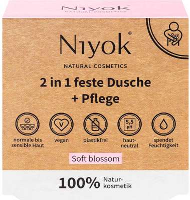 niyok 2 in 1 feste dusche und pflege soft blossom 80 g Vegane Drogerie: Für Umwelt, Haut und Gewissen